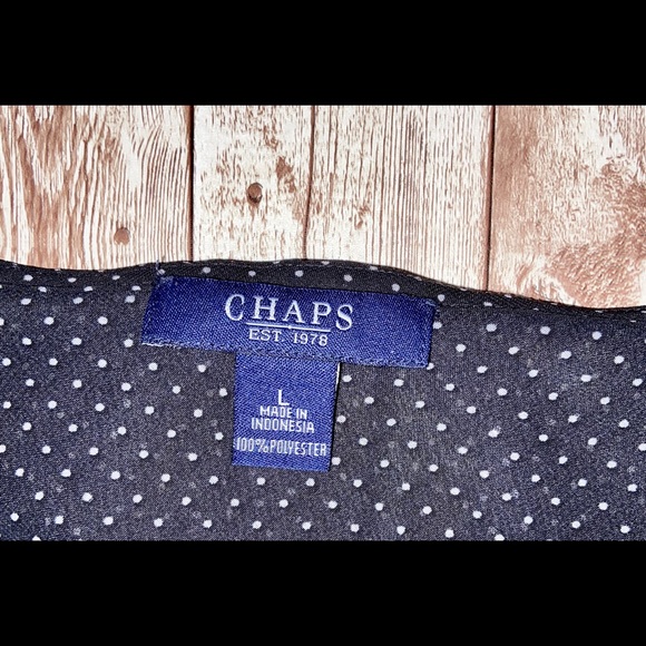 Chaps Sheer Ruffle Polka Dot Blouse - Picture 2 of 2